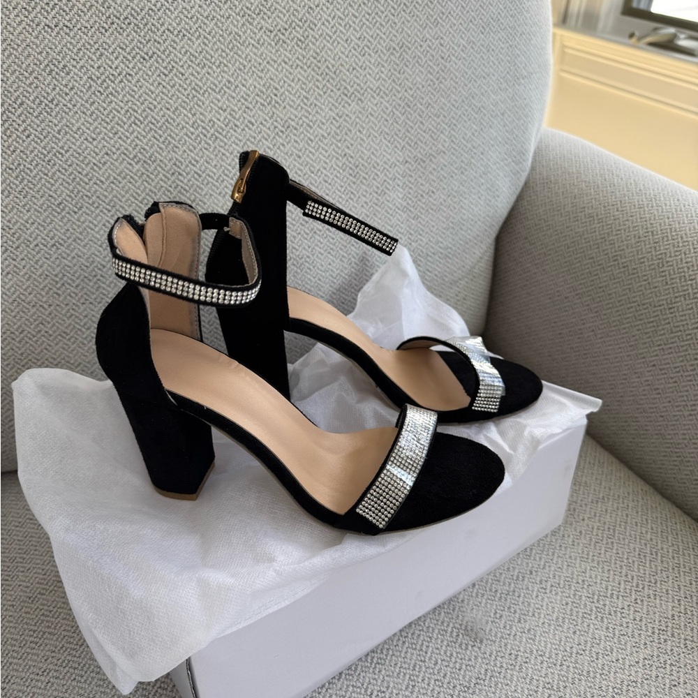 Elegant Black and Silver Women's Heels